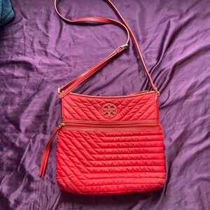 Tory Burch Red Quilted Crossbody Bag